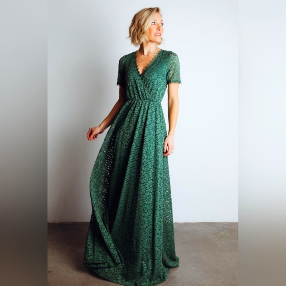 Baltic Born Venice Green Lace Maxi Dress